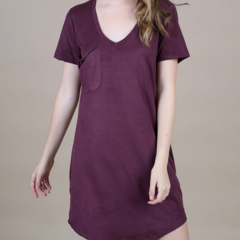 Altard State Suede T Shirt Dress with Pocket Small